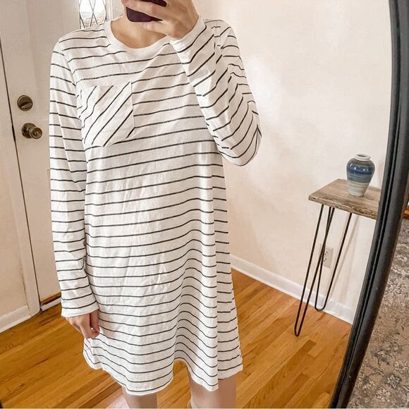 ATM Cotton Stripe T-Shirt Dress Sparkle M - Picture 8 of 8